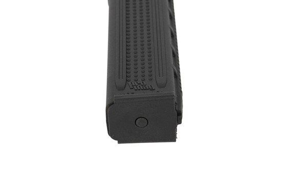 The ProMag colt pattern 9mm magazine is made from polymer and holds 32 rounds of ammunition